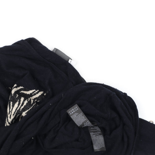 Mint Velvet Womens Black XS Relaxed Star Knit Long Sleeve Top