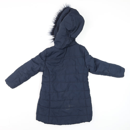 Regatta Boys Blue Hooded Puffer Coat 5-6 Years Long Winter Jacket