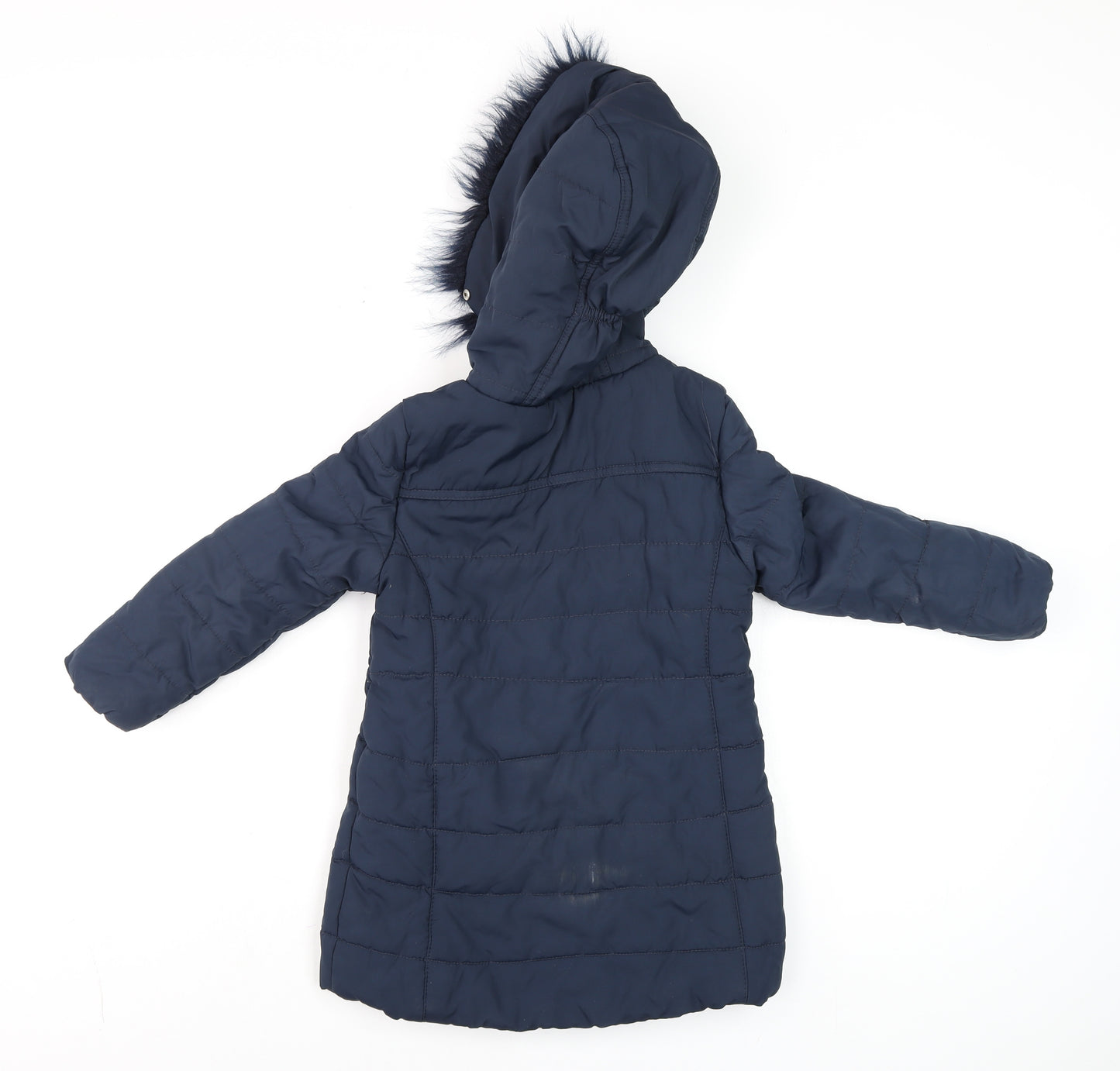 Regatta Boys Blue Hooded Puffer Coat 5-6 Years Long Winter Jacket