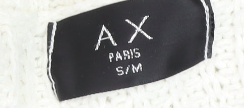 AX Paris Women’s Grey & White Chunky Roll Neck Striped Jumper S