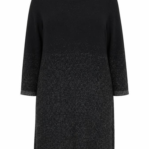 Evans Women’s Black Glitter Shift Dress Size 22/24 Plus 3/4 Sleeve