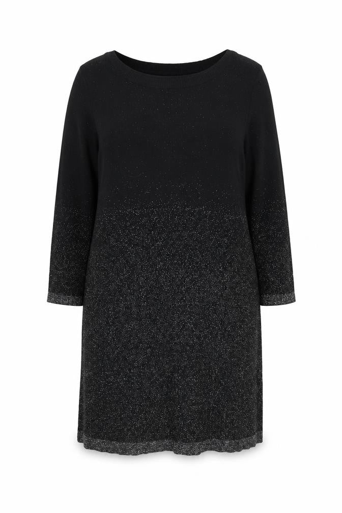 Evans Women’s Black Glitter Shift Dress Size 22/24 Plus 3/4 Sleeve
