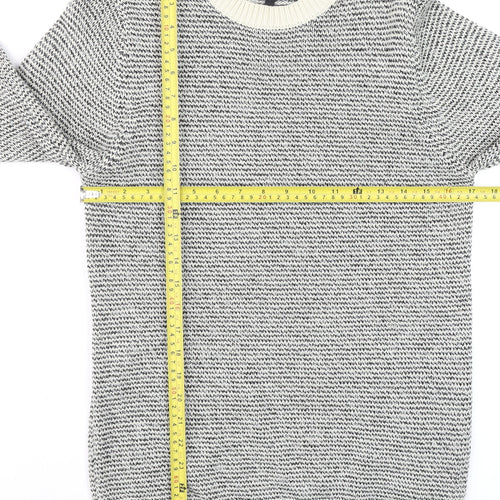 Next Men's Grey Chunky Knit Crew Neck Wool Blend Jumper Size S