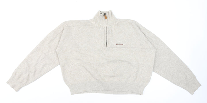 Urban Outfitters Womens Beige 1/2 Zip Pullover Sweatshirt - Size S