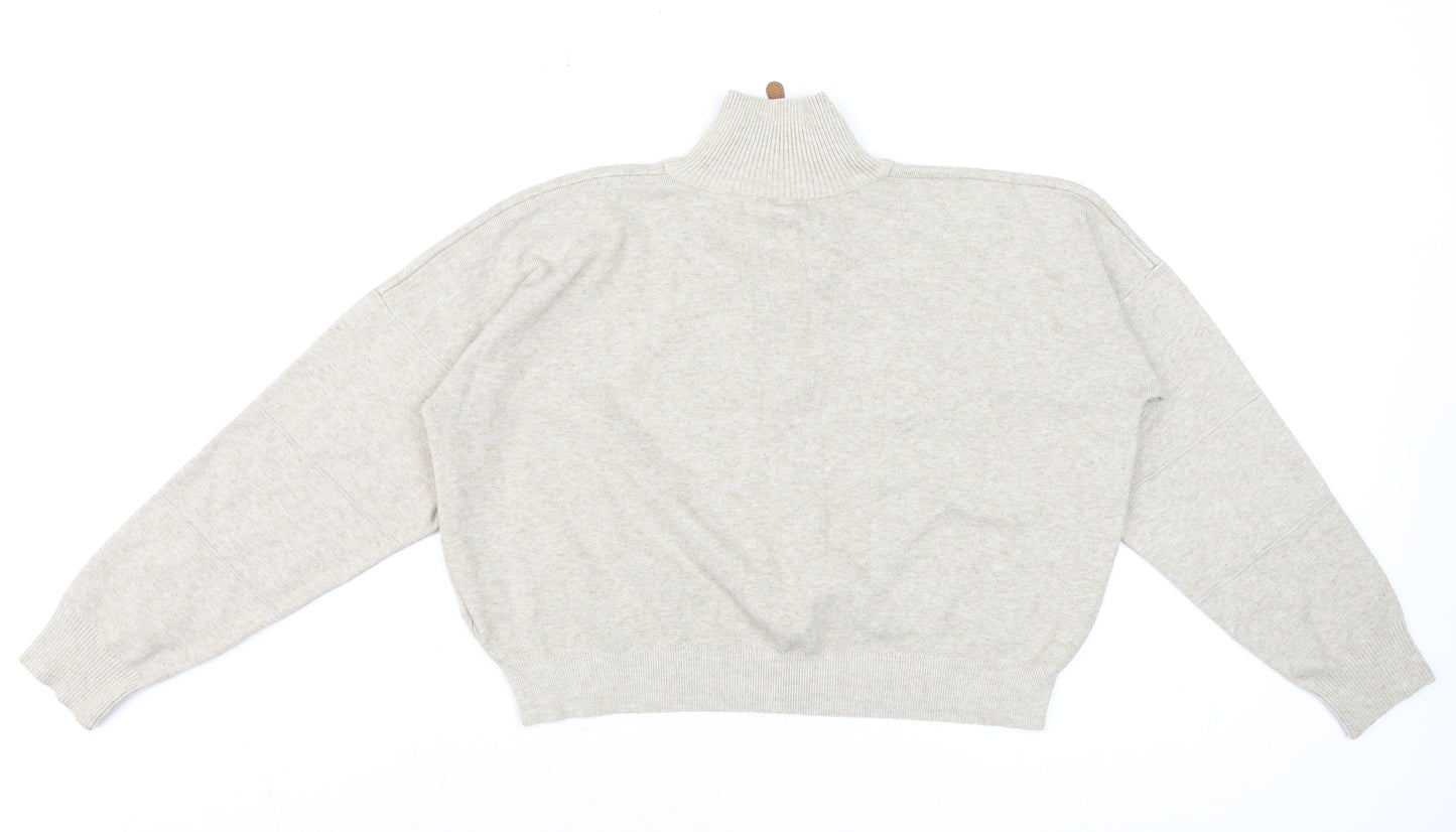 Urban Outfitters Womens Beige 1/2 Zip Pullover Sweatshirt - Size S