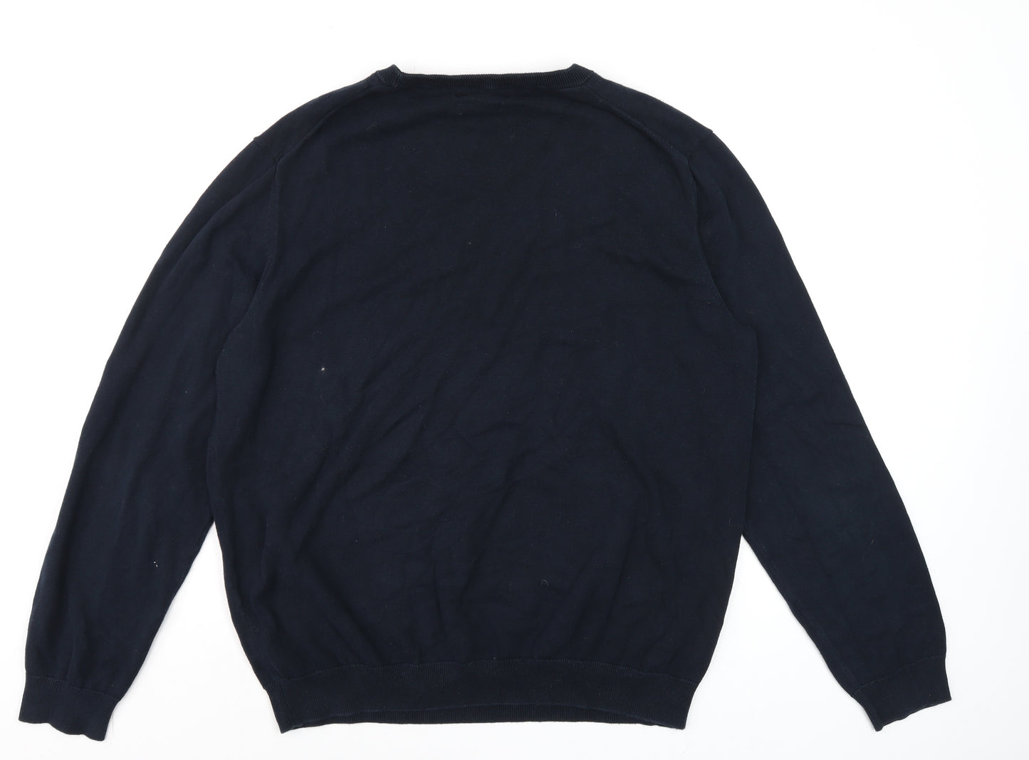 Replay Men’s Blue Cotton Crew Neck Pullover Jumper XL