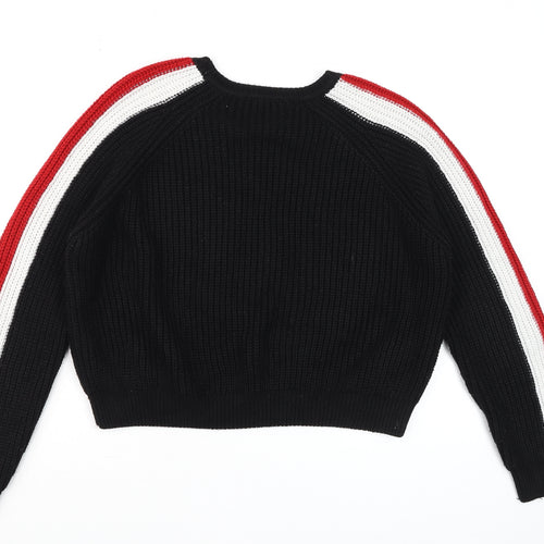 New Look Girls Black Red White Knitted Pullover Jumper Age 14/15 164/170cm