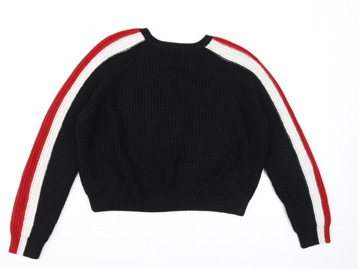 New Look Girls Black Red White Knitted Pullover Jumper Age 14/15 164/170cm