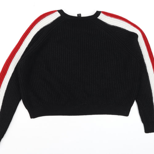New Look Girls Black Red White Knitted Pullover Jumper Age 14/15 164/170cm