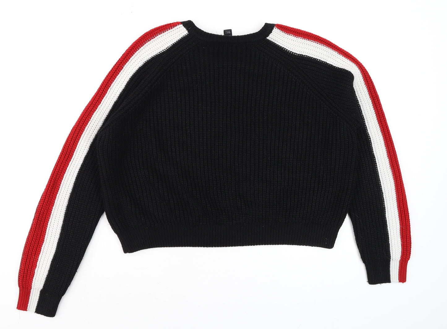 New Look Girls Black Red White Knitted Pullover Jumper Age 14/15 164/170cm