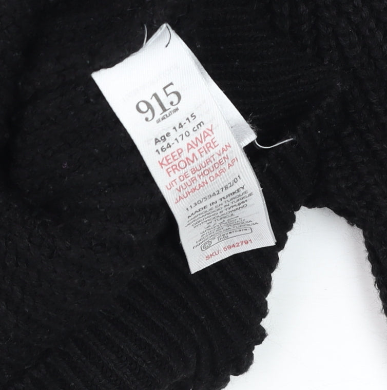 New Look Girls Black Red White Knitted Pullover Jumper Age 14/15 164/170cm