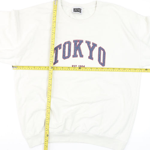 Reclaimed Vintage Women's White Tokyo Graphic Crew Neck Sweatshirt UK 10