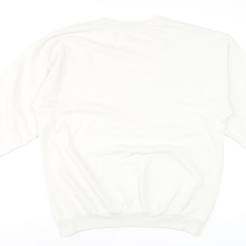 Reclaimed Vintage Women's White Tokyo Graphic Crew Neck Sweatshirt UK 10