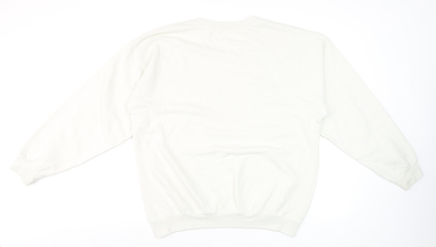 Reclaimed Vintage Women's White Tokyo Graphic Crew Neck Sweatshirt UK 10