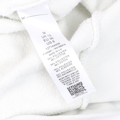 Reclaimed Vintage Women's White Tokyo Graphic Crew Neck Sweatshirt UK 10