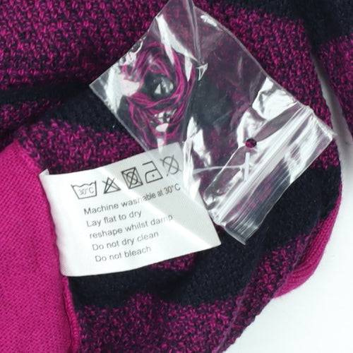 Lakeland Women's Pink Striped Crew Neck Long Sleeve Knit Top Size M