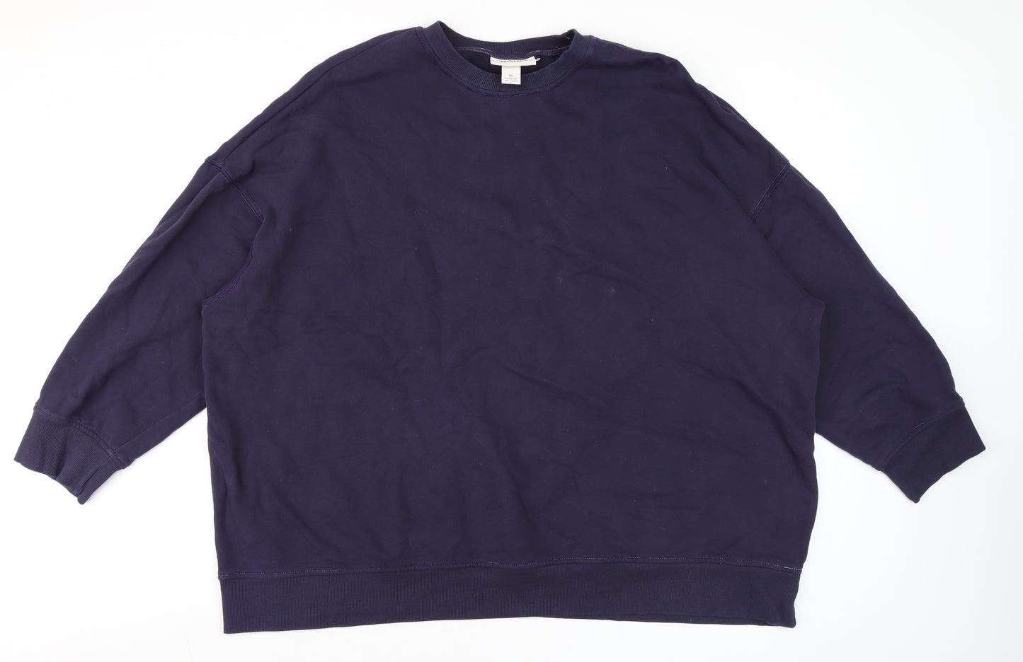 Monki Unisex Blue XL Cotton Crew Neck Pullover Sweatshirt