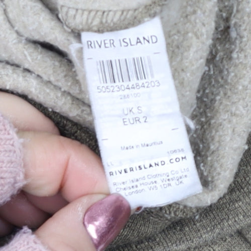 River Island Men’s Beige Crew Neck Fleece Sweatshirt Size S