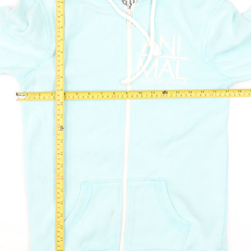 Animal Women’s Blue Full Zip Hoodie Size 8 Cotton Blend