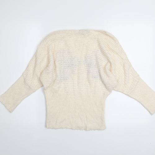 Jane Norman Women’s Ivory Christmas Robin Jumper Size 12 Knit Pullover