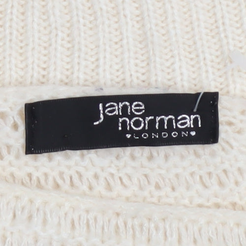 Jane Norman Women’s Ivory Christmas Robin Jumper Size 12 Knit Pullover