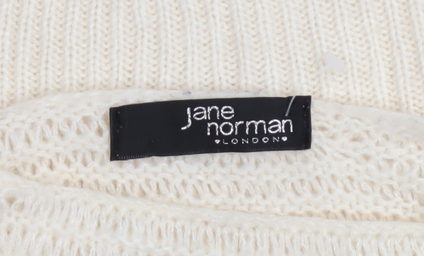 Jane Norman Women’s Ivory Christmas Robin Jumper Size 12 Knit Pullover