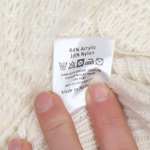 Jane Norman Women’s Ivory Christmas Robin Jumper Size 12 Knit Pullover