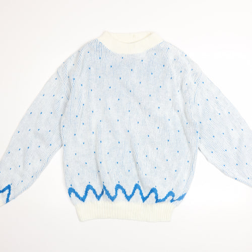 Cabin Creek Men’s Blue Acrylic Chunky Knit Pullover Jumper M