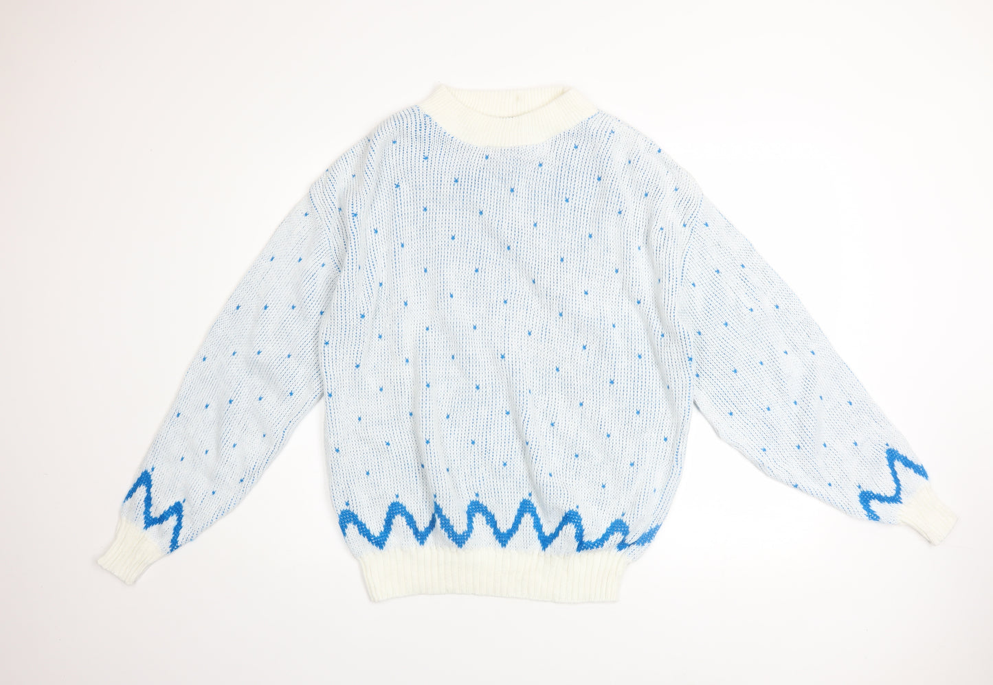 Cabin Creek Men’s Blue Acrylic Chunky Knit Pullover Jumper M