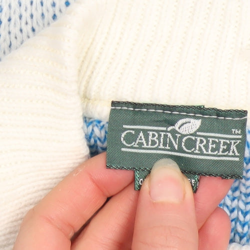Cabin Creek Men’s Blue Acrylic Chunky Knit Pullover Jumper M