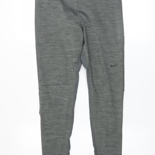 Nike Pro Grey Dri-FIT Women's Leggings L Moisture Wicking Stretch