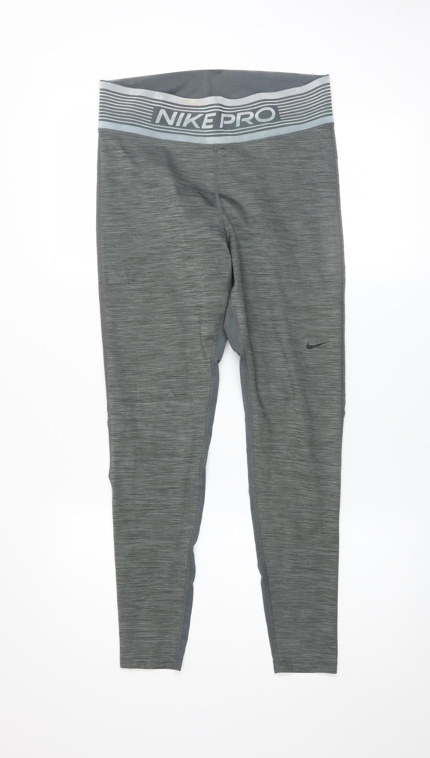 Nike Pro Grey Dri-FIT Women's Leggings L Moisture Wicking Stretch
