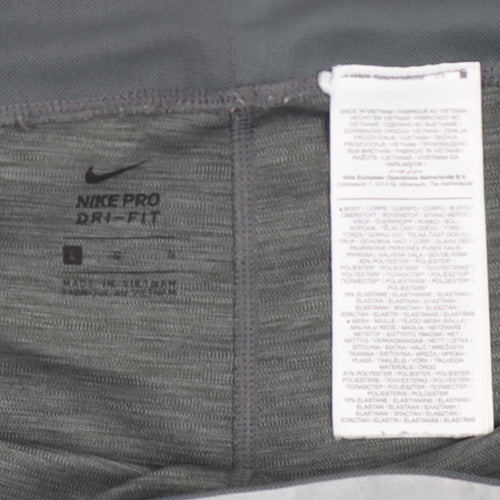 Nike Pro Grey Dri-FIT Women's Leggings L Moisture Wicking Stretch