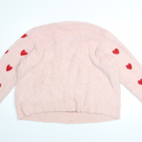 New Look Women Pink Sequin Christmas Kisses Maternity Jumper Size 20
