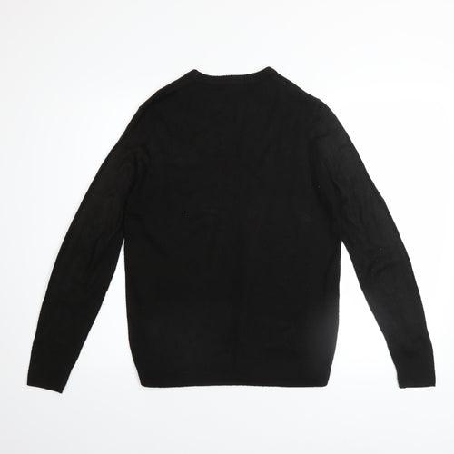 H&M Boys Black Christmas WrapStar Jumper UK 12-14Y Acrylic Knit