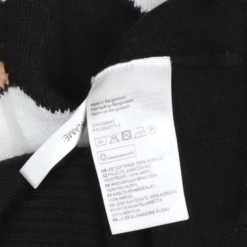 H&M Boys Black Christmas WrapStar Jumper UK 12-14Y Acrylic Knit