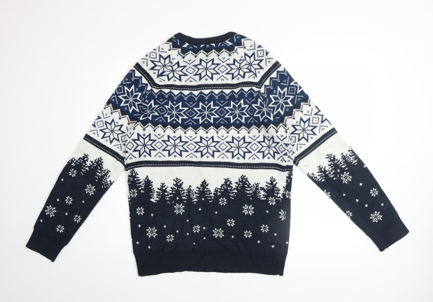 Coca-Cola Men's Blue Christmas Jumper M Holiday Fair Isle Sweater