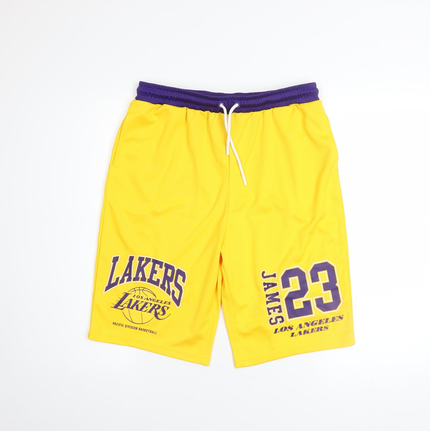 NBA Boys Yellow Basketball Shorts 14-15 Years Athletic Mesh Polyester