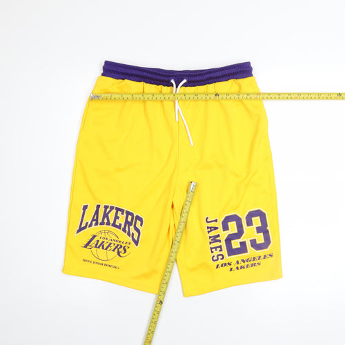 NBA Boys Yellow Basketball Shorts 14-15 Years Athletic Mesh Polyester