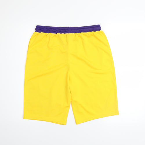 NBA Boys Yellow Basketball Shorts 14-15 Years Athletic Mesh Polyester