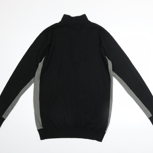 Dunlop Men's Black Grey 1/4 Zip Golf Jumper Sweater Size M