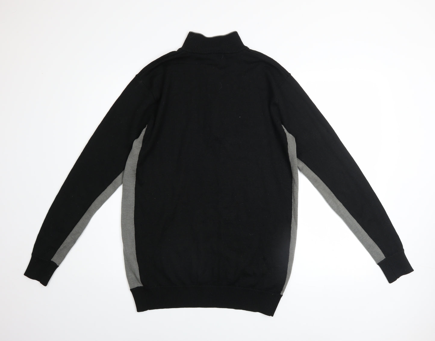 Dunlop Men's Black Grey 1/4 Zip Golf Jumper Sweater Size M