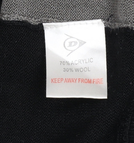 Dunlop Men's Black Grey 1/4 Zip Golf Jumper Sweater Size M