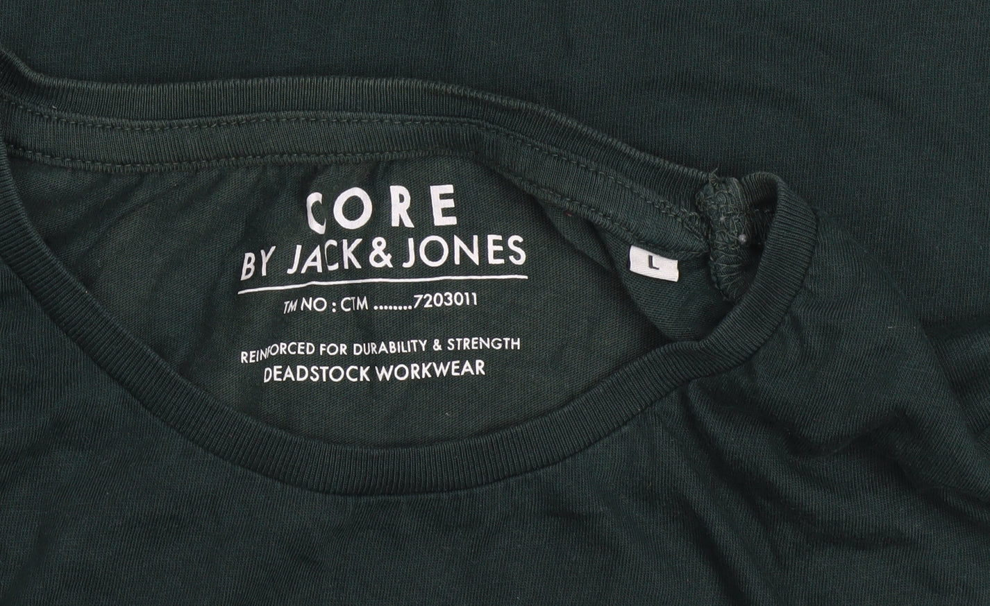 Jack & Jones Men's Green Cotton Graphic Logo T-Shirt Size L