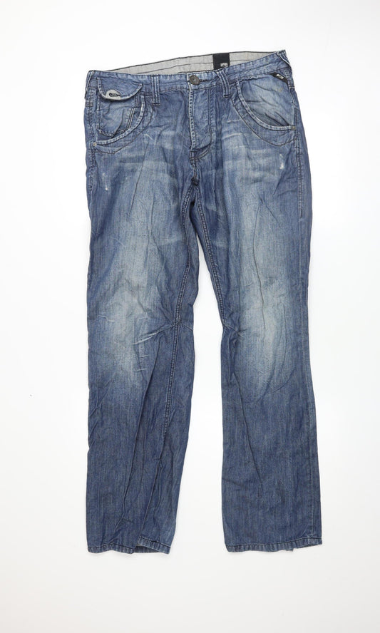 Jack & Jones Men’s Blue Straight Regular Fit Denim Jeans 34x34