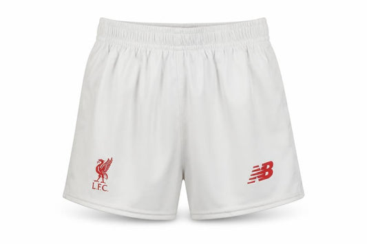 Front view of New Balance boys’ white 2-3 years athletic football shorts