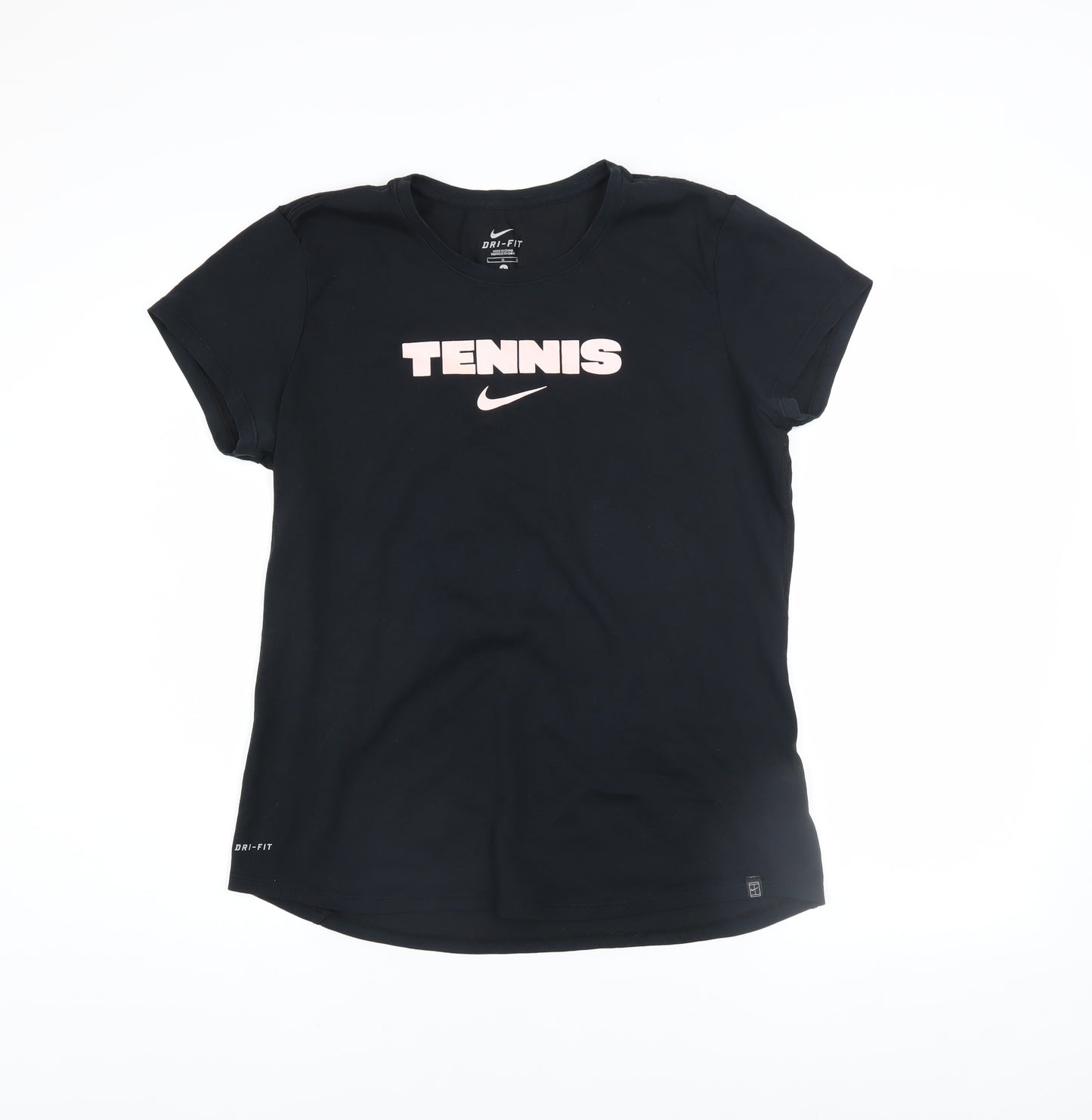 Nike Women's Black Dri-FIT Tennis T-Shirt Size L Short Sleeve Sports Top