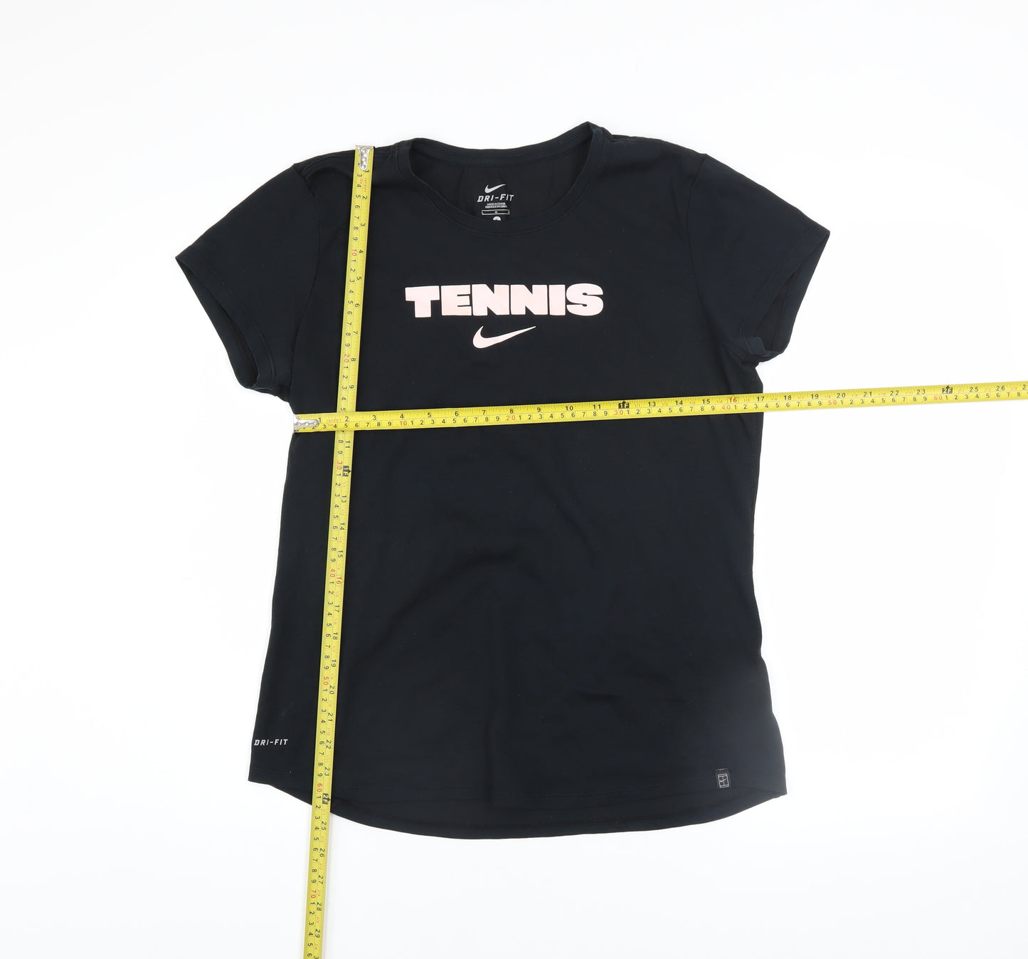 Nike Women's Black Dri-FIT Tennis T-Shirt Size L Short Sleeve Sports Top