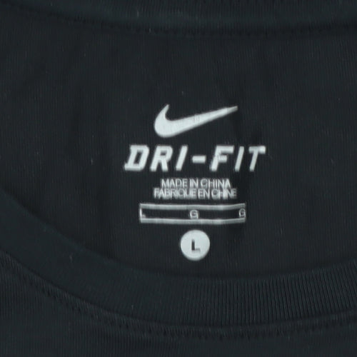 Nike Women's Black Dri-FIT Tennis T-Shirt Size L Short Sleeve Sports Top