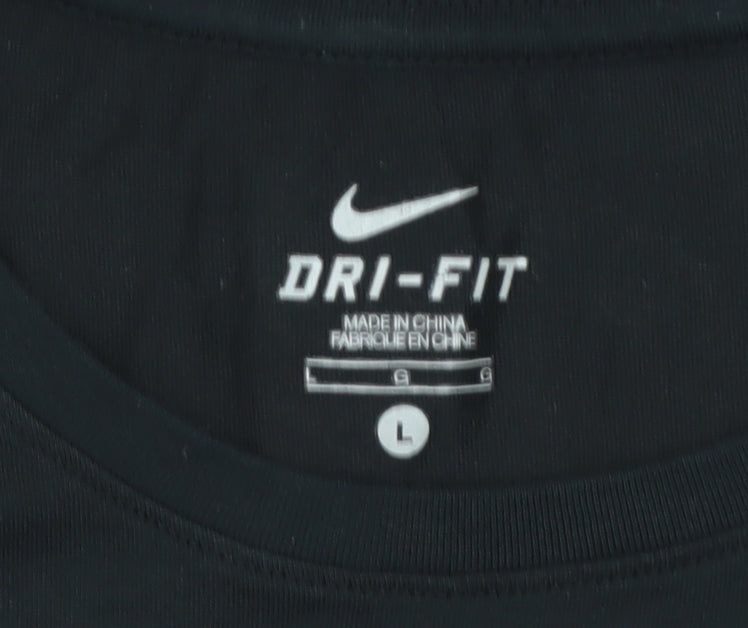 Nike Women's Black Dri-FIT Tennis T-Shirt Size L Short Sleeve Sports Top